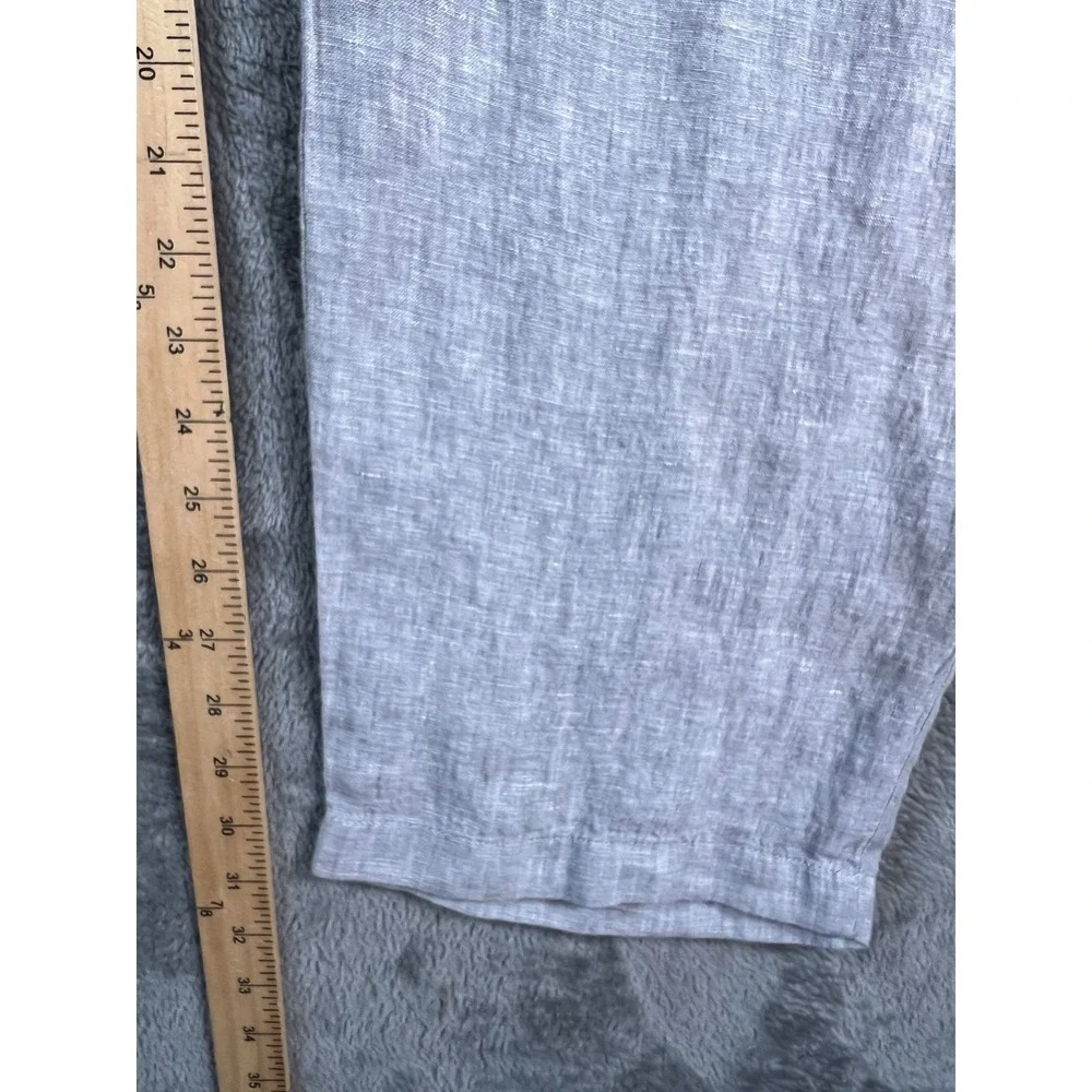 J Crew 100% Linen Pants Mens Size 38x32 (40x31) Gray Coastal Preppy